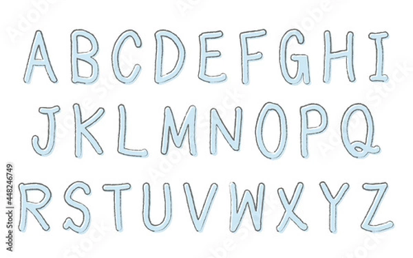 Obraz 手描き風アルファベットのイラストセット