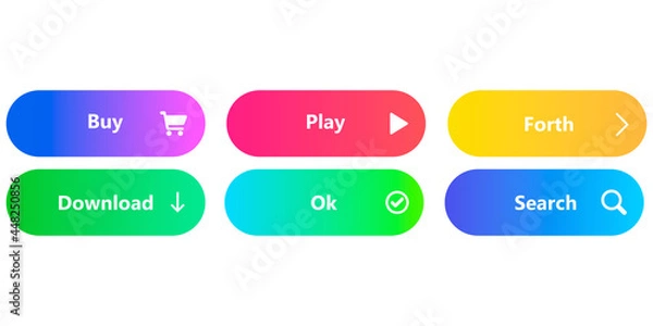Fototapeta buttons for web vector set icons
