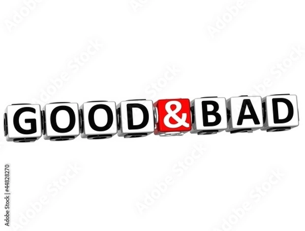Obraz 3D Good And Bad Button Click Here Block Text