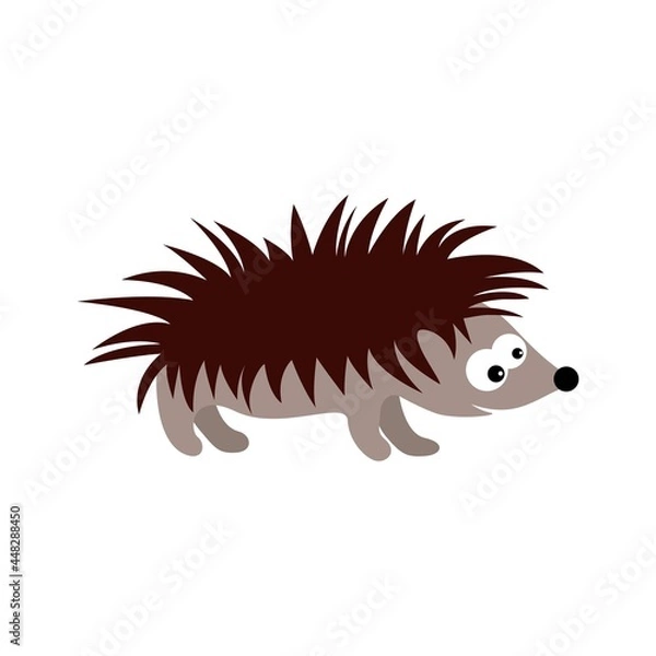 Obraz hedgehog in 2d cartoon style. flat isolated vector