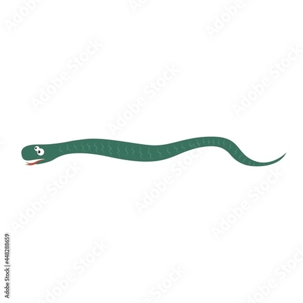 Obraz snake in 2d cartoon style. flat isolated vector