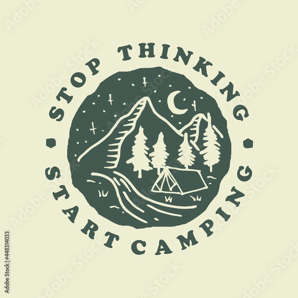 Obraz camping vector illustration. camp logo design. mountain vector.