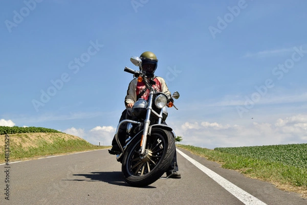 Obraz ライダーとオートバイ