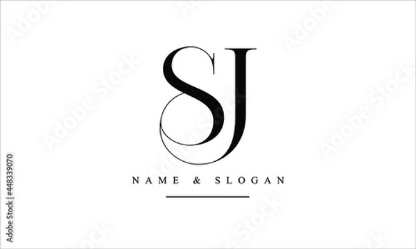 Fototapeta SJ, JS, S, J abstract letters logo monogram
