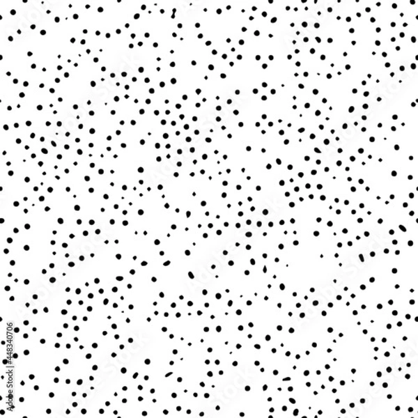 Fototapeta Seamless vector pattern.
Natural rounded shapes, flecked background.
Black and white minimal dotted texture.