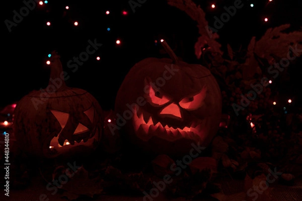 Obraz Halloween pumpkin glows from the inside.