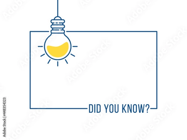 Fototapeta blue frame with hanging bulb like like did you know