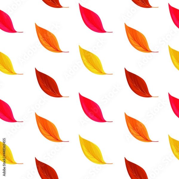 Fototapeta Vector seamless pattern of falling leaves. Background for textile or book covers, wallpapers, design, graphic art, printing, hobby, invitation.