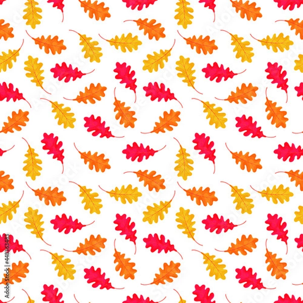 Fototapeta Vector seamless pattern of falling leaves. Background for textile or book covers, wallpapers, design, graphic art, printing, hobby, invitation.