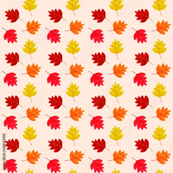 Fototapeta Vector seamless pattern of falling leaves. Background for textile or book covers, wallpapers, design, graphic art, printing, hobby, invitation.