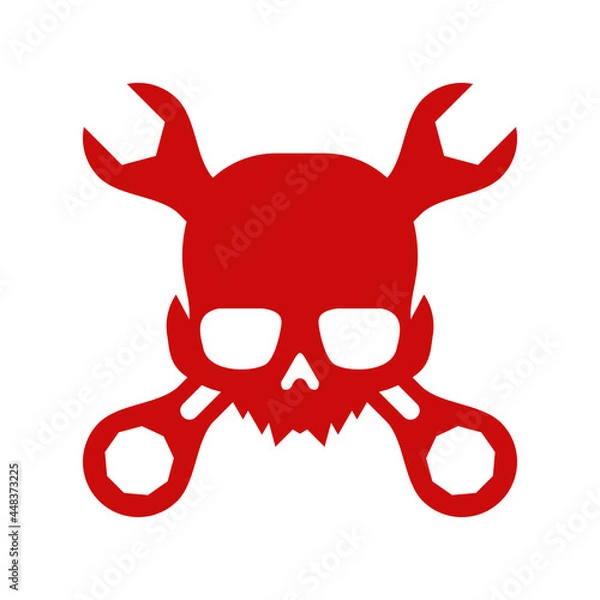 Fototapeta Illustration Vector Graphic of Skull Workshop Key Logo. Perfect to use for Technology Company