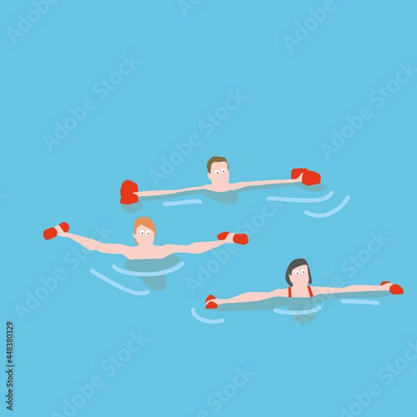 Obraz Illustration d'un groupe d'Aqua fitness