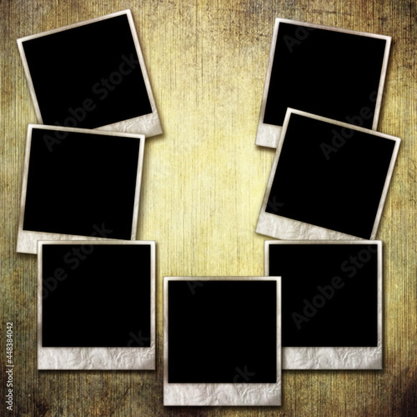 Fototapeta Aged photo sheets. Empty background old on paper texture. Vintage art concept. 3d illustration