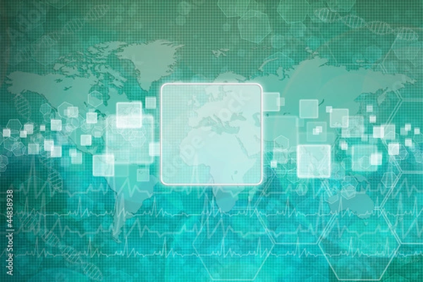 Fototapeta Touch screen interface on background medical