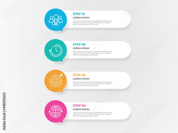Obraz Modern circle timeline infographic template 4 steps