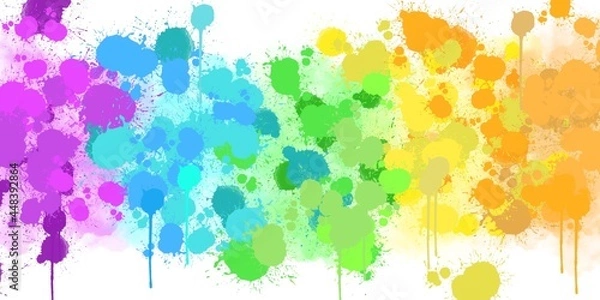 Obraz A colorful rainbow boarder on white background with copy space for your text.