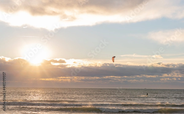 Obraz Beach kite surf sunrise