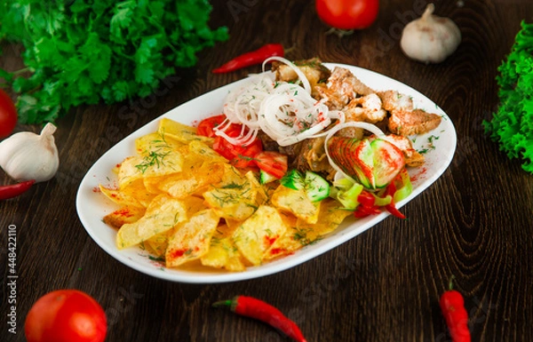 Fototapeta Potatoes with meat