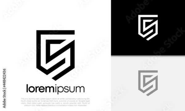 Fototapeta Initials S logo design. Initial Letter Logo. Shield logo.	