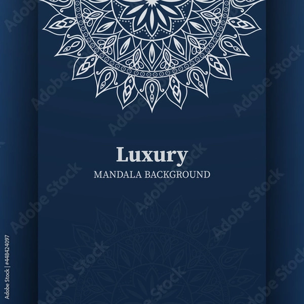 Obraz luxury ornamental mandala design background in gold color. ornament elegant invitation wedding card , invite ,Arabesque Pattern,