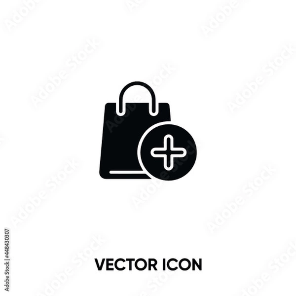 Obraz Shopping bag vector icon .Modern, simple flat vector illustration for website or mobile app.Add to busket symbol, logo illustration. Pixel perfect vector graphics	