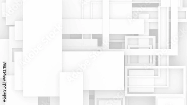 Fototapeta Abstract 3d geometric modern white frame for architectural backgrounad and wallpaper.3d illustration and rendering.