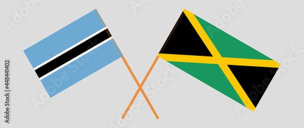 Fototapeta Crossed flags of Botswana and Jamaica. Official colors. Correct proportion