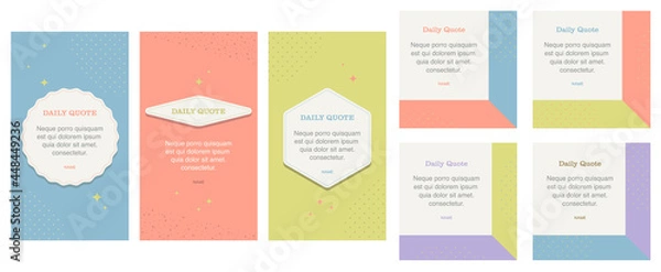 Fototapeta Social media influencer daily quote vintage style geometric shapes templates for content creators