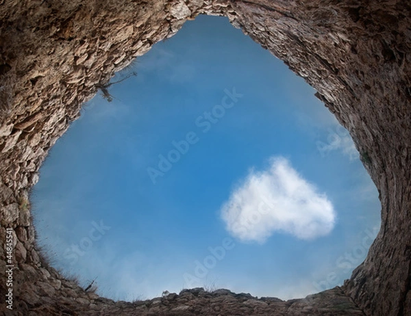 Fototapeta Вид на небо внутри башни