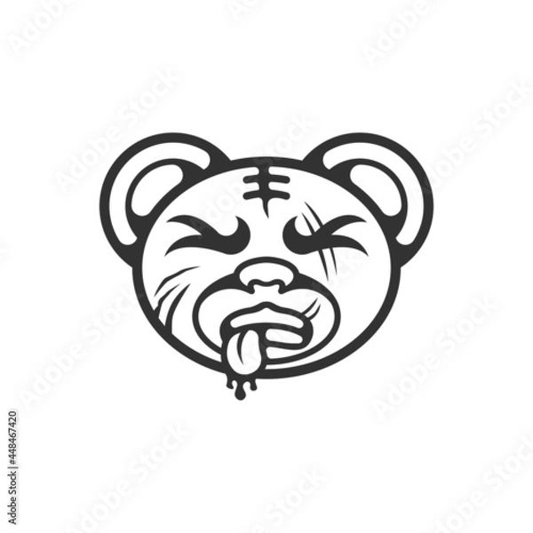 Fototapeta dead head bear icon logo vector