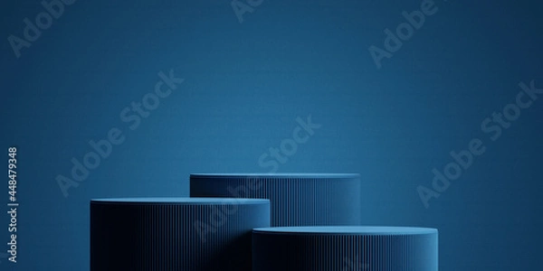 Fototapeta Minimal abstract background .podium with blue  background for product presentation. 3d rendering illustration.