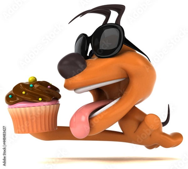 Obraz Fun dog - 3D Illustration