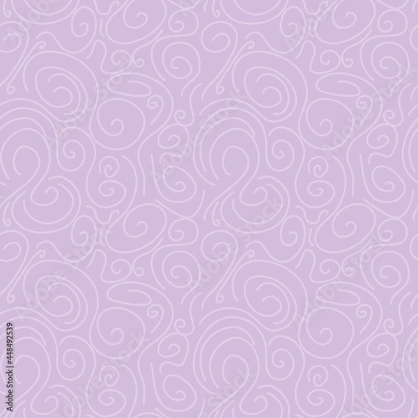 Fototapeta soft lavender circular lines hand drawn brushstroke seamless pattern. vector doodle endless pattern for textile wrapping digital paper template