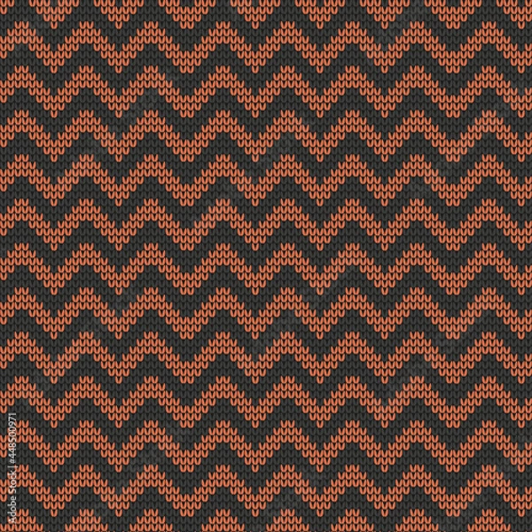 Fototapeta Seamless knitted zigzag pattern. Missoni design, vector illustration.