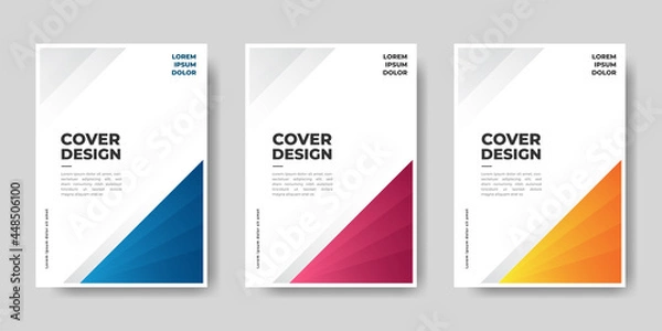 Fototapeta Set of book cover brochure template designs . Vector illustration.