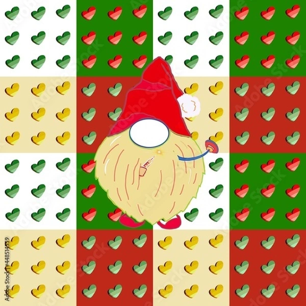 Obraz Christmas seamless pattern with gnome 