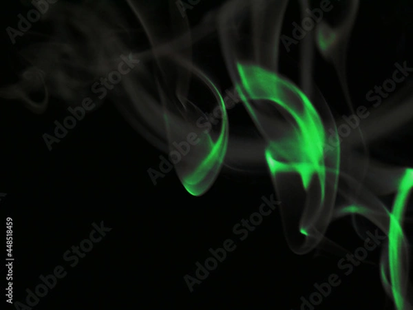 Obraz Green Smoke monster face side view created on black background for commercial use.