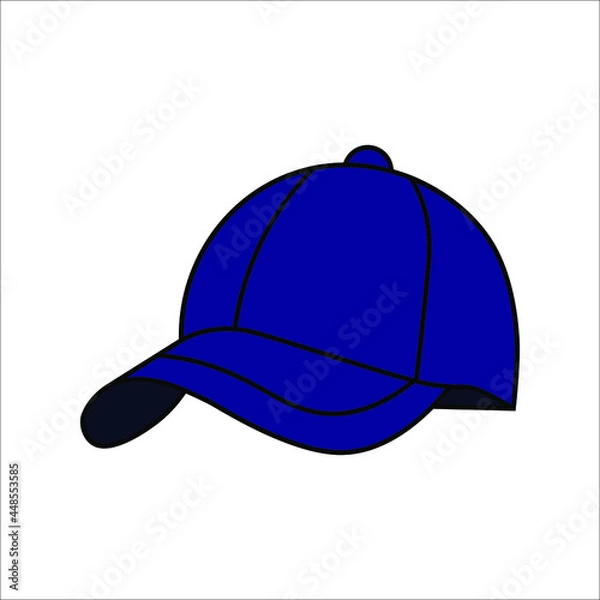 Fototapeta Baseball hat sketch icon for web, mobile and infographics. Baseball hat vector icon on white background. color editable eps 10