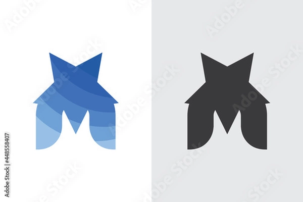Fototapeta Letter M logo, Star logo.