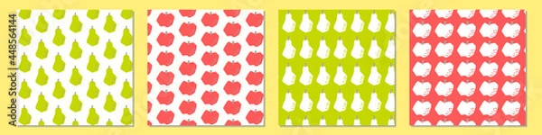 Obraz パターン4点セットりんご洋梨