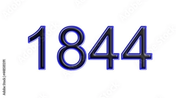 Fototapeta blue 1844 number 3d effect white background