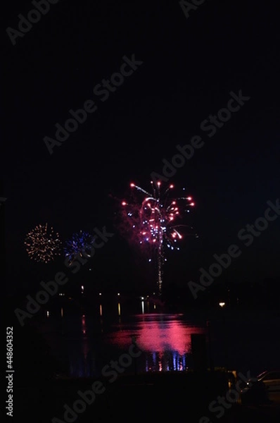 Obraz fireworks on the river