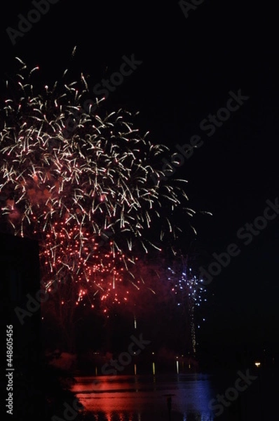 Obraz fireworks over the river