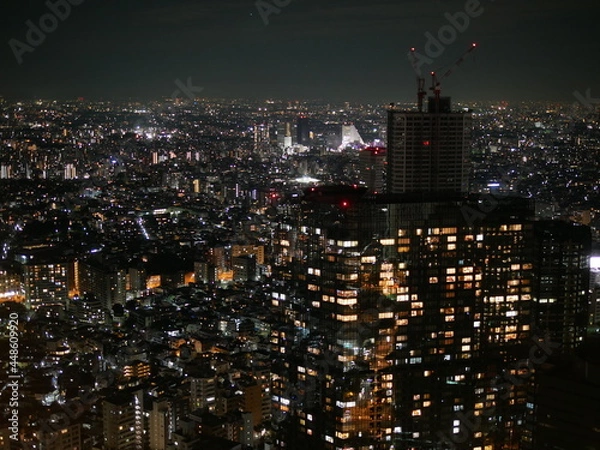 Fototapeta 東京都庁展望台から見た都市の煌びやかな夜景　西新宿