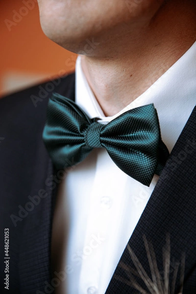 Obraz man adjusting tie