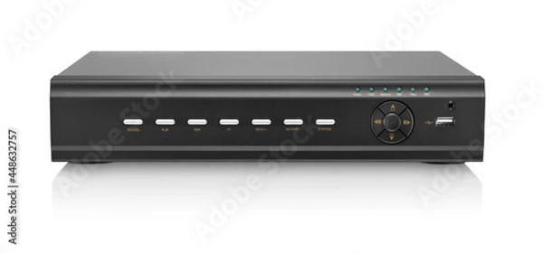 Fototapeta Front view of DVR for security systems isolated