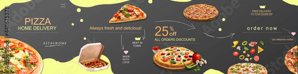 Obraz instagram carousel post for pizza delivery