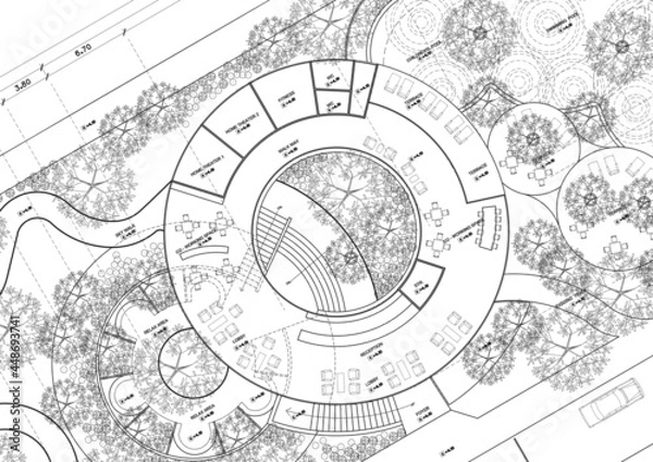 Obraz Write a blueprint architecture for building.