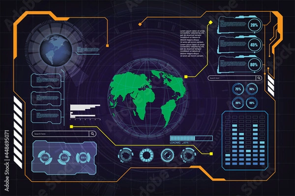 Obraz Abstract Future Futuristic Screen System Virtual Background
