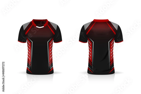 Fototapeta Specification Soccer Sport , Esport Gaming T Shirt Jersey template. mock up uniform . Vector Illustration design